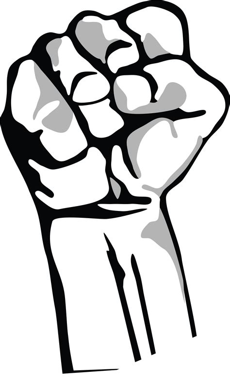 Download Fist Clipart Black And White Raised Fist Png Download Png