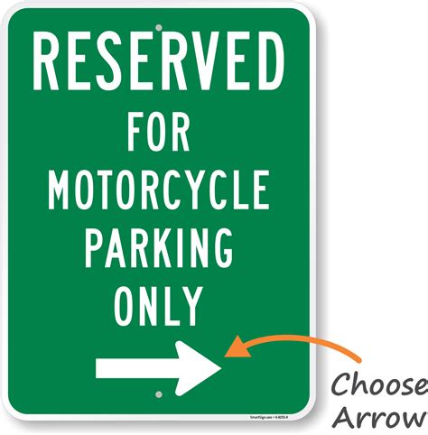 Parking Area Reserved For Motorcycles Only Sign Made In Use