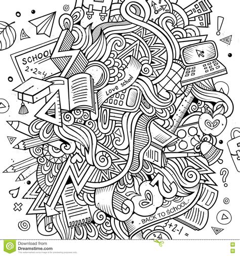 Cartoon Vector Doodle Education Stock Vector - Image: 72003916