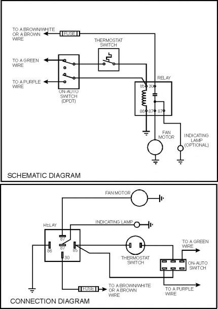 See the low fan speed operation above for the left fan relay control. 2 Speed Cooling Fan Wiring Diagram