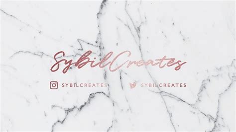 Rose Gold Grey Marble Youtube Intro And Outro End Screen Pack Etsy