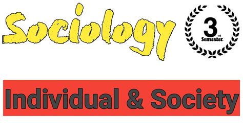 Sociology Le 2 Individual And Society Youtube