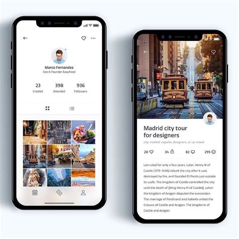 The primary color palette is just outstanding: Profile screen and event details on iPhone X screen | 모바일 앱