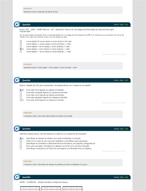 Est Cio Simulado Av Modelagem De Sistemas Com Uml An Lise E Modelagem De Objetos Com Uml