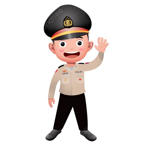 รูปตำรวจ Chibi ทักทาย Png ตำรวจ สวัสดี อินโดนีเซียภาพ Png และ Psd