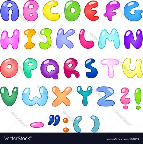 Bubble Letters Royalty Free Vector Image Vectorstock