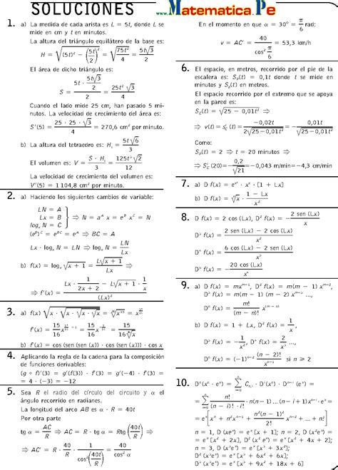 C Lculo De Derivadas Ejercicios Resueltos Matematicas Bachillerato Pdf