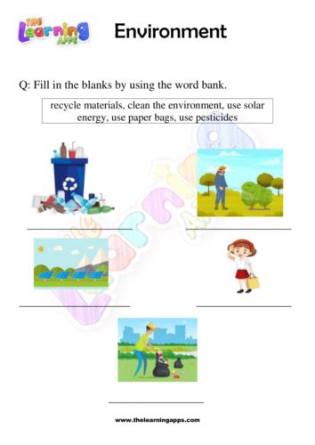 Grade 1 Environment Worksheets The Learning Apps