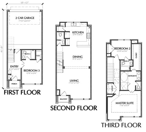 Townhouse Floor Plans Designs Homes Jhmrad 93590