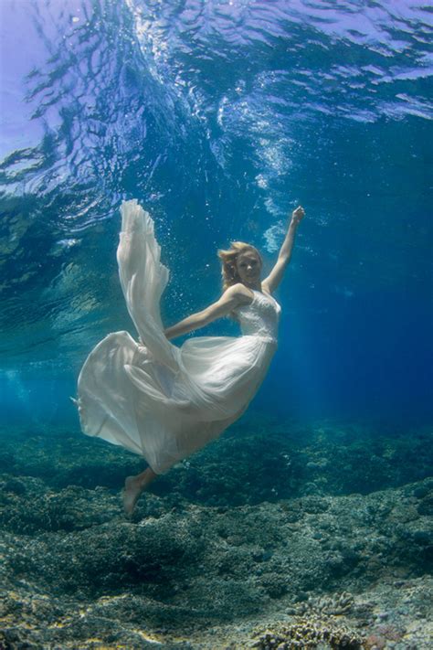 Underwater Wedding Photos Polka Dot Bride