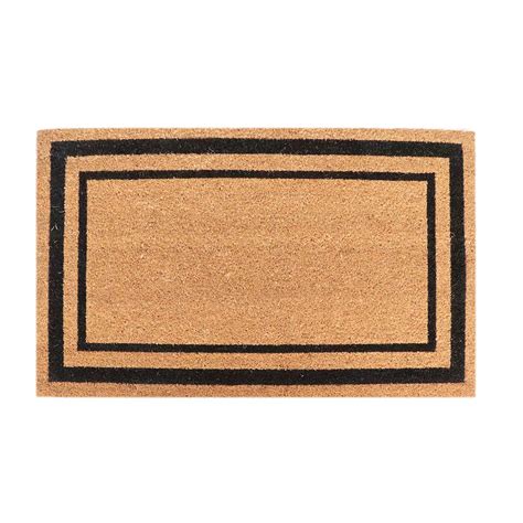 Trafficmaster Double Boarder 18 Inch X 30 Inch Black Coir Door Mat