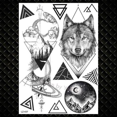 Night Forest Werewolf Tattoos For Men Women Diy Realistic Temporary