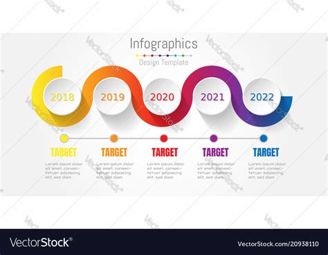 Abstract Colorful Business Path Timeline Info Vector Image