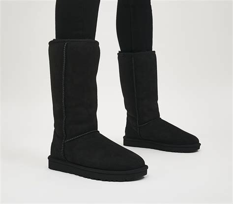 Ugg Classic Tall Ii Boots Black Suede Knee High Boots