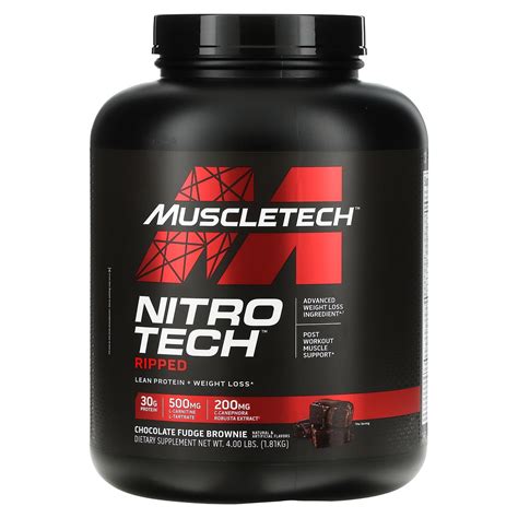 Muscletech Nitro Tech Ripped Lean Protein Weight Loss 4lb Chocolate Men And Women 42