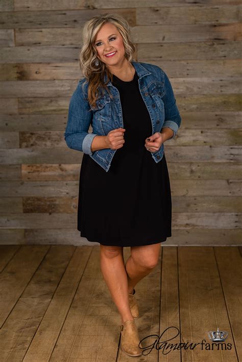 Black Dress With Denim Jacket Sanda Wynn