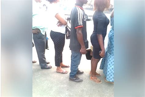 Man Caught On Camera Having Publicly While Waiting On A Queue