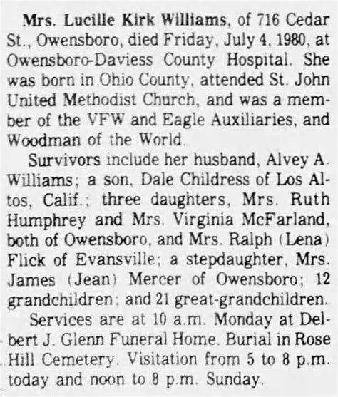 Lucille J. Kirk Williams (1906-1980) - Find a Grave Memorial