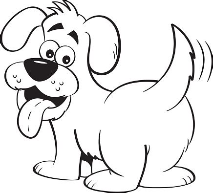 A happy dog usually has bright eyes, a relaxed open mouth, and. Cartoon Happy Dog Looking Backwards Stock Illustration ...
