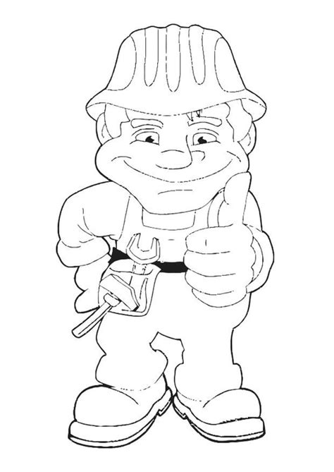 Free coloring pages to download and print. Coloring Page construction worker - free printable ...