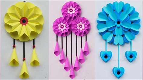 Paper Flower Wall Hanging Paper Craft For Home Decoration Easy