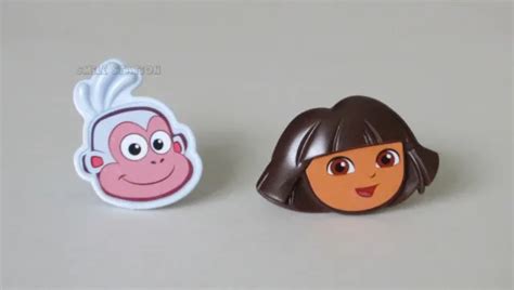 12 Dora The Explorer Boots Cupcake Rings Topper Kid Bday Party Goody