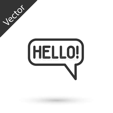 Grey Hello In Different Languages Icon Isolated On Beige Background