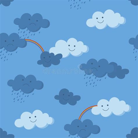Sad Cloud Crying Raindrops Stock Illustrations 10 Sad Cloud Crying