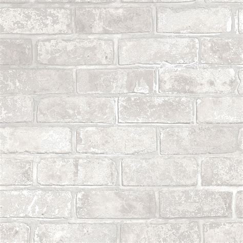 I Love Wallpaper Metallic Brick Wallpaper White Ilw980075