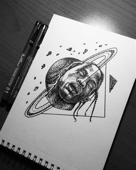Tatlı küçük karakalem kız çizimi 😇. Travis Scott. Astroworld - Stargazing https://www ...