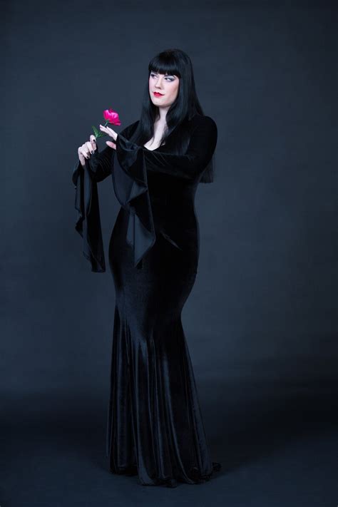Morticia Addams Costume Black Velvet Dress Sexy Adult Etsy