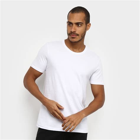 Camiseta T Shirt Hering Slim Básica Masculina Branco Netshoes