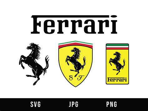 Ferrari Logo Vector Svg Png Instant Digital Download Etsy