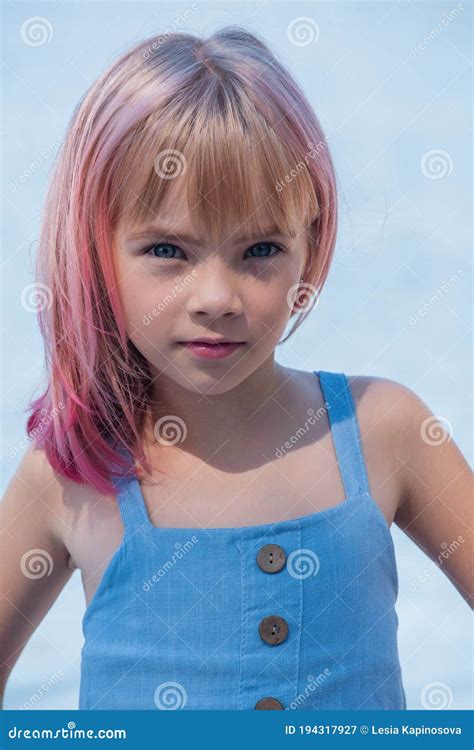Cute Child Girl Portrait Outdoor Portrait Of Cute Little Girl In