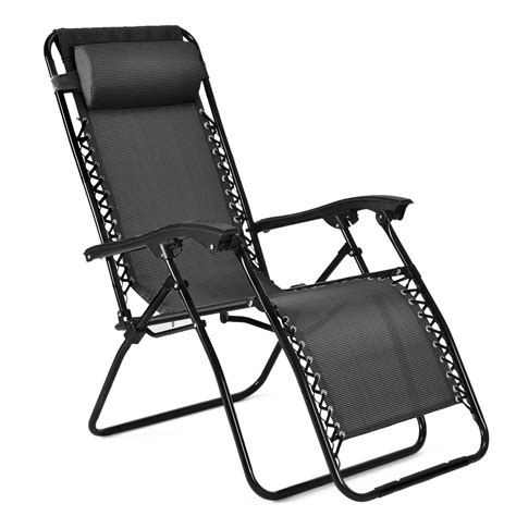 Keten zero gravity chair, patio folding lounge chair recliners, adjustable lawn lounge chair with pillows replacement cords cup holders for backyard poolside beach set of 2(black). Zero Gravity Chair Adjustable Folding Lounge Recliner By ...