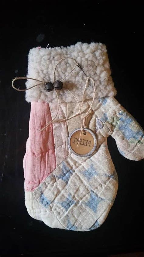 Quilted Mitten Etsy Fabric Ornaments Vintage Quilts Primitive