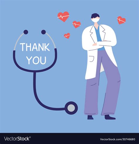 Thank You Doctors And Nurses Physician Characters Vector Image
