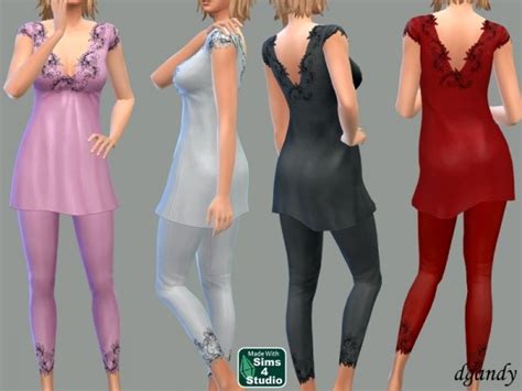 The Sims Resource Silk Pajamas By Dgandy • Sims 4 Downloads