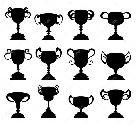 Trophy Cup Symbol Silhouette Set — Stock Vector © Helioshammer 28791447