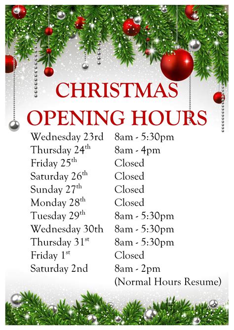 Christmas Opening Hours W H Brand Whaplode Drove Near Spalding
