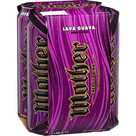 Mother Lava Guava Energy Drink Cans 500ml X 4 Pack Woolworths