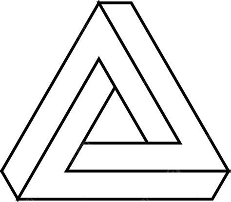 Iconic Penrose Triangle A Geometric 3d Optical Illusion Depicted In A