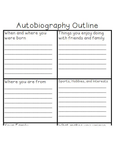 Free Printable Autobiography Template