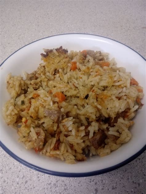 Coconut Rice Carrots And Chopped Beef Coconut Rice Chopped Carrots