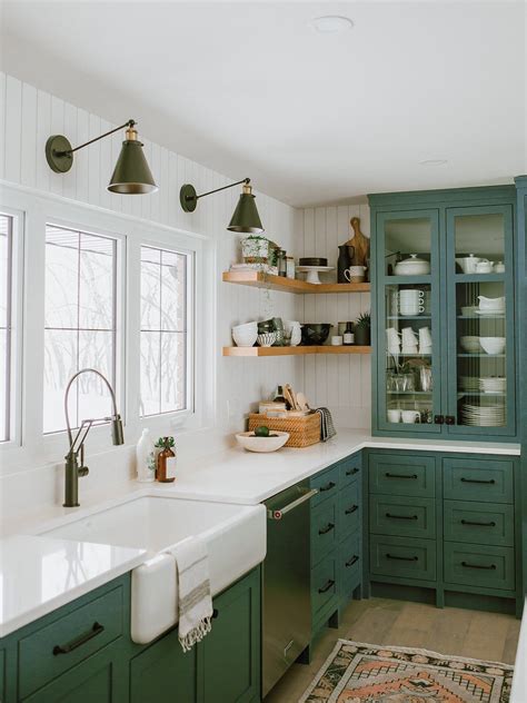When it comes to layout, always optimize your space; 9 Green Kitchen Cabinet Ideas for Your Most Colorful ...
