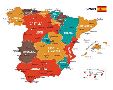 Spanien Karte Der Regionen Und Provinzen