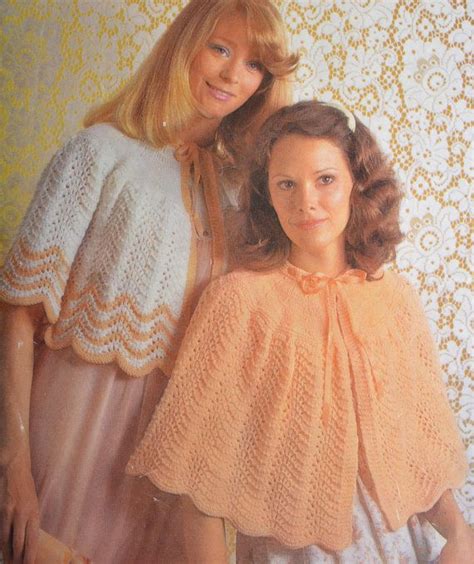 pdf vintage 1970s womens ladies cape shawl crochet pattern bed etsy uk artofit