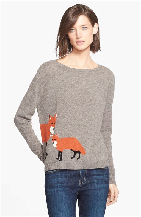 Autumn Cashmere Fox Intarsia Cashmere Sweater Online Only Nordstrom