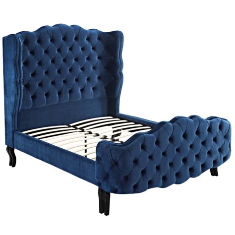 After longing for a wingback bed, gina from lady goats this chic bed features elegant light gray velvet upholstery and handcrafted diamond tufts. Violette Queen Tufted Wingback Performance Velvet Platform ...