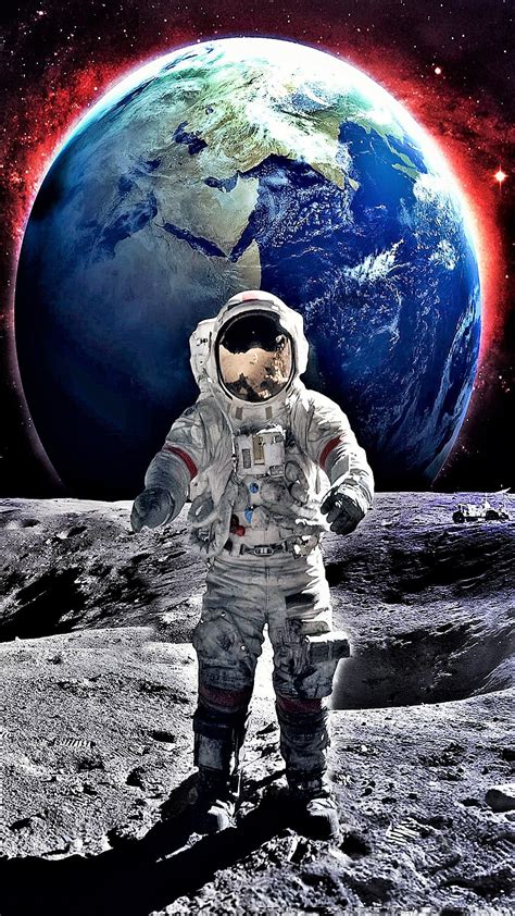 Moon Earth Astronaut Tap To See More Beautiful Galactical Space